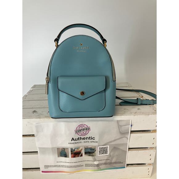 KATE SPADE SCHUYLER MINI LIGHT BLUE SAFFINAO PVC BACKPACK - Picture 1 of 15